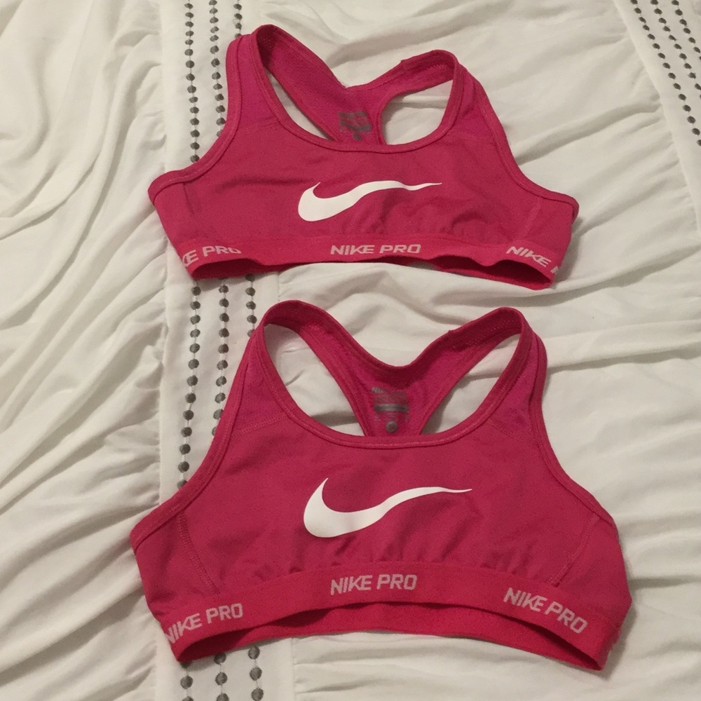 2 Pack Nike Workout Tops in Pink Size M Youth